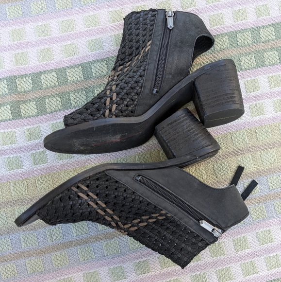 Sam Edelman Women’s Cooper Black Woven Leather Open Toe Bootie Sandal Size 9 M - Picture 5 of 8